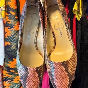 Jessica Simpson Multicolor Snakeskin Heels
